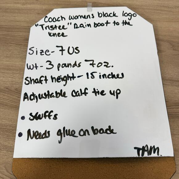 Coach Womens Black Logo To the Knee Tristee Rain Boot Size 7 - Picture 15 of 16